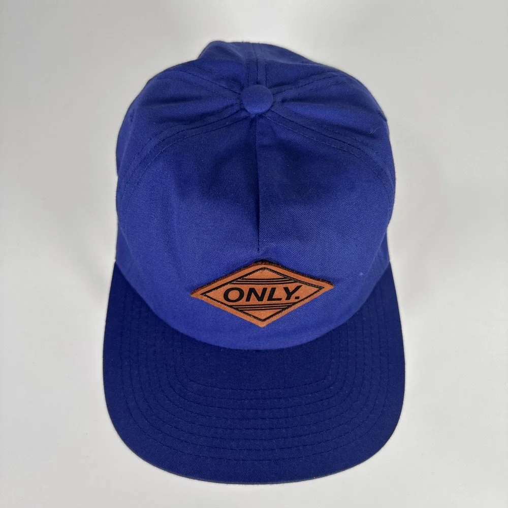 Only NY Logo Leather Patch Blue Hat Cap Adjustable‎ Snapback